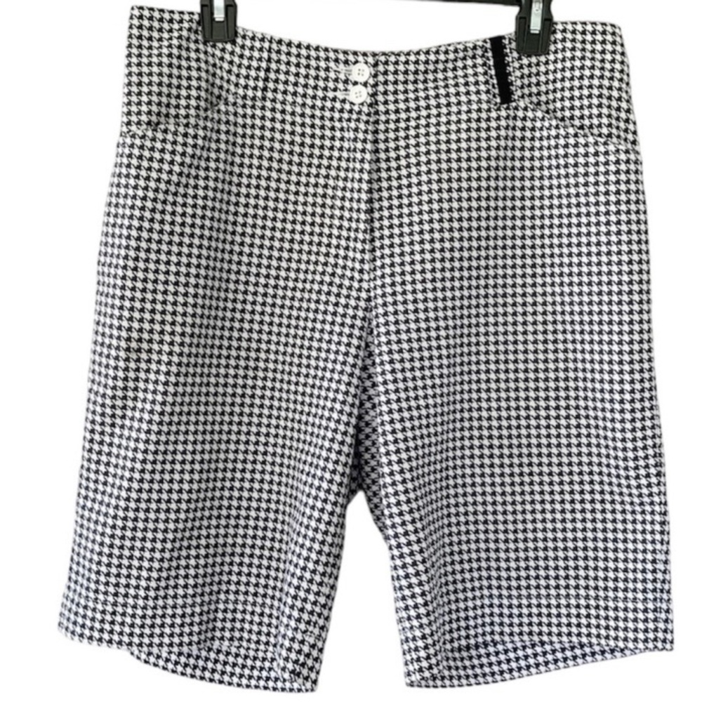 Nike Golf Women's Black White Herringbone Shorts Size 4 10in inseam